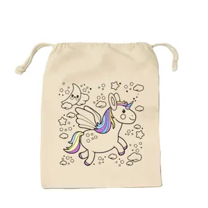 Diy Coloring Painting <strong>Bag</strong> for <strong>Kids</strong> Diy <strong>Kids</strong> <strong>Bag</strong> Handles Accept Customized Logo <strong>Drawstring</strong> Promotion Environment Friendly Cartoon - Product Image 2