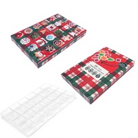 Boîte cadeau rigide en deux parties pour biscuits de Noël à motif tartan, impression personnalisée pour coffret cadeau de biscuits de Noël, vente en gros, livraison directe d'usine
