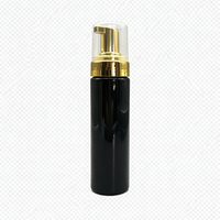 Bouteille moussante noire PCR PET avec pompe 180ml 220ml 250ml Bouteille d'emballage cosmétique écologique pour le lavage du visage et l'utilisation cosmétique