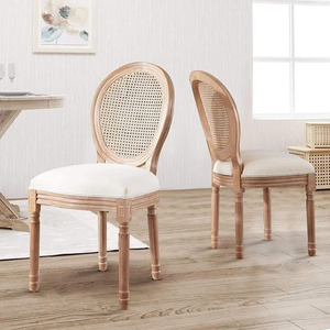 <span class=keywords><strong>Chaise</strong></span> Louis LUS-A007 avec dossier en rotin blanc vieilli ajoute une touche distinctive à la décoration de votre événement - Product Image 4