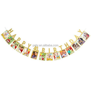 Bannière Joyeux Anniversaire 1er, 2ème, 16ème, 18ème, 21ème, 30ème, 40ème, 50ème, 60ème Anniversaire, Accessoire Photo, Décorations et Fournitures en Papier, Marque OEM - Product Image 3