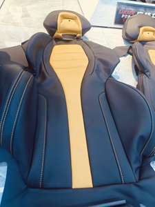 Fundas de Cuero para Asientos Delanteros y Traseros YLA, Negras y Amarillas con Fondo Amarillo, para BMW y <span class=keywords><strong>Audi</strong></span> - Product Image 5