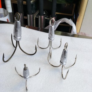 Hameçons triples lestés pour la pêche en gros avec pointes rondes et aiguisées, options avec ou sans ardillons - Product Image 6