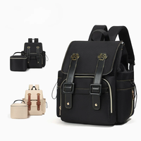Sac à dos à langer Oxford imperméable avec attaches pour poussette, poches isothermes, grande capacité, sac de voyage portable pour bébé pour les sorties