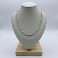 Collier en argent sterling 925 en gros, perles de riz, 2-3 mm, petites perles Keshi naturelles d'eau douce, blanches, pour la fabrication de bijoux