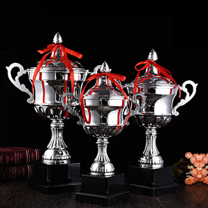 Large Medium and Small Size Silver Plated Metal 3D Design <strong>Trophy</strong> <strong>Cup</strong> with Silk Screen Printing Gold Award for Sports - Product Image 1