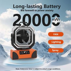 20000Mah <b>Battery</b> <b>Operated</b> Oscillating Timer Function Portable Tent Fan for Outdoor Camping Emergency - Product Image 4