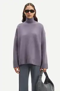 YT Loose Turtleneck Knitted Sweater Women's Knitted Custom Top Pullover