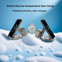 Rotation portable à 360 degrés 3 en 1 conception de décompression chargeur sans fil aimant puissant station de charge sans fil