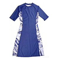Robe de bain longue en tissu recyclé avec short intégré, jupe de bain modeste longueur genou pour la plage et les sports nautiques