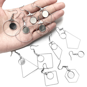 Stainless Steel <b>Earring</b> <b>Hooks</b> Mixed Geometric Shapes 12mm For <b>Earring</b> Making DIY Jewelry Findings - Product Image 2