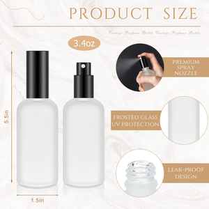 Frosted Glass Spray <b>Pump</b> Bottle 100ml Empty Cosmetic Packaging Bottle with Plastic Spray <b>Pump</b> - Product Image 2