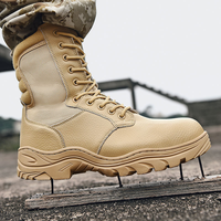 Chaussures tactiques pour hommes avec semelle extérieure en caoutchouc, fermeture de type botte, pour la randonnée en extérieur, style Martin