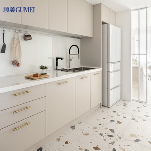 Meuble de cuisine laqué moderne à haute brillance en bois pleine maison personnalisé - Product Image 4