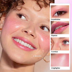 Stick de blush double usage et poudre de blush, fini mat, longue tenue, 6 couleurs pour le visage, éclaircit le teint - Product Image 2