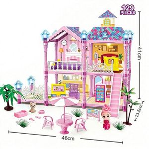 Kit de maison de poupée miniature à construire soi-même, architecture miniature, modèles de puzzle en plastique, cadeau pour adultes, meubles, jouets - Product Image 6