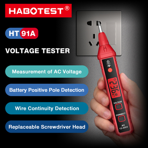 Habotest Ht91d+ <span class=keywords><strong>Tester</strong></span> di Tensione Senza Contatto per Cavi Elettrici con Localizzatore di Guasti, Penna <span class=keywords><strong>Tester</strong></span> AC 12-400V con Allarme Sonoro e Luminoso e Display LCD - Product Image 4