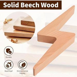 Wooden Wall Mounted Storage Rack Natural Color Polygon Shape <b>Punch</b> Free <b>For</b> Toilet <b>Paper</b> Headphone Hat Organizer - Product Image 3