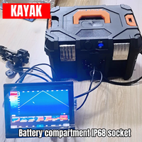 Boîte à batterie étanche pour kayak Yak Outdoors, station d'alimentation portable, sondeur de poissons, compartiment pour batterie 12V, prise, accessoires de pêche