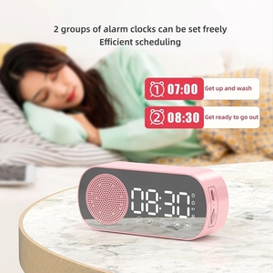 Reloj <span class=keywords><strong>Despertador</strong></span> Inalámbrico Silencioso con Altavoz, Soporte para Tarjeta de Memoria USB, Espejo LED, Pantalla Digital FM Grande para <span class=keywords><strong>Computadora</strong></span> y Hogar - Product Image 4