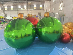 Inflables Publicitarios Gigantes de PVC Rojo y Verde Festivos, Resistentes al Agua, Impresos con UV, de 4-6 pies, Bola de Espejo y Globo de Árbol de Navidad - Product Image 6