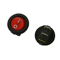 Interrupteur à bascule rond éclairé 3 voies SPST 16A 125V avec LED rouge