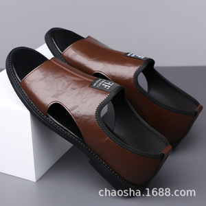 Sandalias para hombre, suela de goma negra, transpirables, planas, estilo veraniego, cómodas, antideslizantes, talla 39 48 - Product Image 5