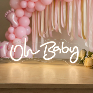 Oh Baby ED Neon <b>Sign</b> <b>Lights</b> Custom RGB Multi-Color Remote Control Wall Mountable Baby Gift Home Party Car Companies Event Decor - Product Image 2