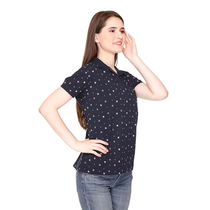 OEM Logo personnalisé femmes de haute qualité 100% coton spandex polyester Polo Meilleur été décontracté Sport imprimé court solide tricoté - Product Image 3