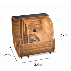 Sauna traditionnel extérieur en bois de cèdre rouge massif, alimenté par l'énergie solaire, imperméable, avec poêle à bois, sauna vapeur de luxe pour 5 personnes - Product Image 3