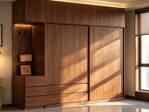Rénovation de meubles de maison en chêne de luxe moderne Meubles Almirah en bois massif Armoire de chambre à coucher Placard - Product Image 1