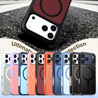 Coque de téléphone magnétique sans fil antichoc 360° mate et colorée pour iPhone 17 18 Pro Max