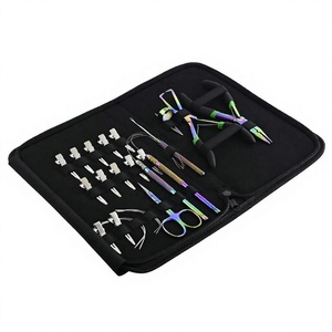 Best Commercial Use Stainless Steel Hair Extension Tools Kit Set Sectioning Clips Pulling Hook Loop Tool Parting Finger <b>Sew</b> - Product Image 1