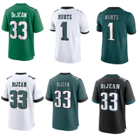 Philadelphie # 1 Hurts # 6 Smith # 26 Barkley # 33 Dejean # 55 Graham # Maillot de football brodé style joueur 98 Garter Jersey