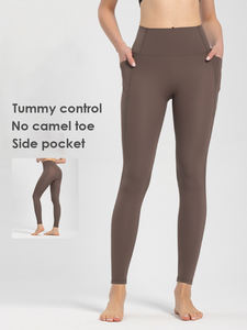 Vente en gros <span class=keywords><strong>de</strong></span> vêtements <span class=keywords><strong>de</strong></span> yoga à taille élastique, leggings avec poches pour soulever les fesses, collants <span class=keywords><strong>de</strong></span> sport taille haute pour l'été, leggings pour femmes avec poches - Product Image 2