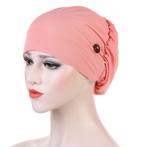 Gorro Turbante Musulmán al por Mayor, Gorro de <span class=keywords><strong>Quimioterapia</strong></span> para Mujer de Color Sólido, Estilo Étnico, Poliéster Chifón, Cuatro Estaciones - Product Image 5
