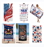 Serviette de plage en microfibre avec logo du 250e anniversaire de l'usine américaine, douce, respectueuse de la peau, à absorption rapide, pour les sports de plein air