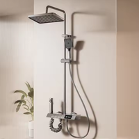 Direct haute qualité gris 4 voies thermostatique Piano clé mitigeur de douche robinet doux complet mural pour céramique brossée