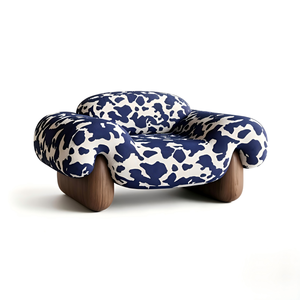 Nuovo Modello 2026 Poltrona Singola con Braccioli <span class=keywords><strong>e</strong></span> Base in Legno Massello, Imbottitura Morbida, Design Artistico, Sedia Relax per Soggiorno - Product Image 1
