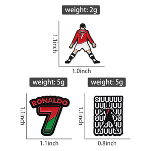 Spilla in Metallo Smaltato del 7° Giocatore <span class=keywords><strong>di</strong></span> Calcio, Distintivo Sportivo <span class=keywords><strong>di</strong></span> <span class=keywords><strong>Ronaldo</strong></span>, Spilla da Bavero per Vestiti e Zaini - Product Image 6