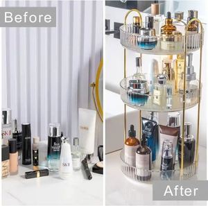 3 Tier Transparent 360 Dresser Rotating <b>Makeup</b> Cosmetic <b>Storage</b> Bathroom Organizer Countertop - Product Image 5