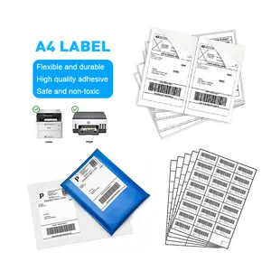 45 up a4 постоянные клейкие наклейки со штрих-кодом настраиваемые наклейки private label a4 наклейка pap