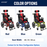 Silla de Ruedas para Parálisis Cerebral con Tres Anchos de Asiento y Ruedas Traseras de PU de 16 Pulgadas con Freno de Disco para Rehabilitación
