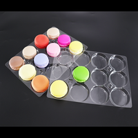 Plateau d'emballage Macaron Blister à clapet Plateau d'emballage alimentaire PET en plastique transparent personnalisé de haute qualité pour Macaron