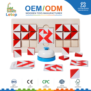 Jeu <span class=keywords><strong>de</strong></span> combat <span class=keywords><strong>de</strong></span> reconnaissance <span class=keywords><strong>de</strong></span> motifs en bois pour enfants et adultes, puzzle <span class=keywords><strong>logique</strong></span> double face, jouet éducatif Montessori, cadeau sonore - Product Image 1