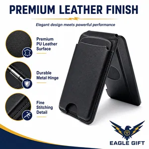 Chargeur magnétique portable pliable 15W à charge rapide, avec logo personnalisé, multifonction, pour usage quotidien, support de carte avec recharge sans fil - Product Image 4