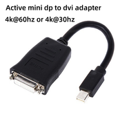 Adaptador DFX Active Mini DP a DVI 4K 60Hz Macho a Hembra con Cubierta de PVC Blindada Compatible con MacBook, Surface, Laptop y Monitor