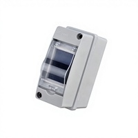 Petite boîte de distribution extérieure étanche à 2 circuits, IP65, en plastique ABS, boîte à disjoncteurs, disjoncteur HT-2WAY 63A