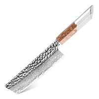 Grandsharp 7 Inch 67 Lagen Nakiri Mes Keuken Japanse Aus10 Core Damascus Staal Nakiri Messen Gestabiliseerd Hout & Hars Handvat