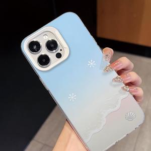 Funda para Teléfono con Diseño de Ola Oceánica y Atardecer en Vidrio Tintado para <span class=keywords><strong>iPhone</strong></span> 16/15/14/13/<span class=keywords><strong>12</strong></span> <span class=keywords><strong>Pro</strong></span> <span class=keywords><strong>Max</strong></span>, Carcasa Transparente Antigolpes con Degradado de Playa y Estilo Boho - Product Image 6
